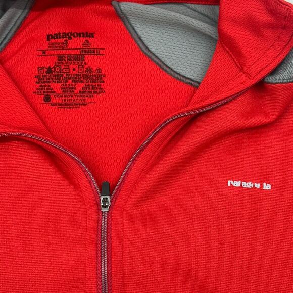 Patagonia Capilene 3 Midweight Jacket Red Gray Half Zip Mens Medium - Picture 3 of 3